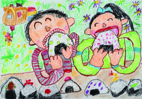 キャンプでおにぎりパーティー