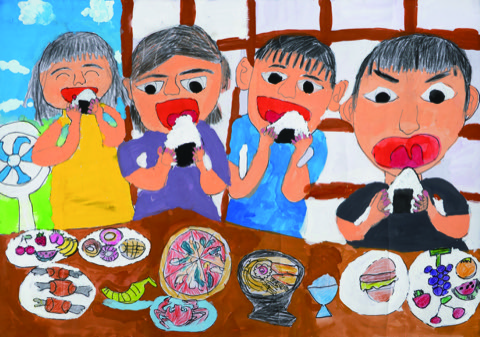 みんなでたべるごはんはおいしいね