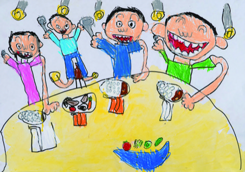 いただきまーす！自分で作ったご飯は最高だー！