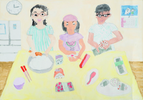 大きなおにぎり作り