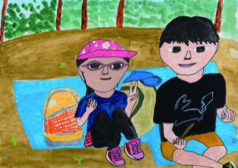 山ではいつもおじいちゃんのおにぎり